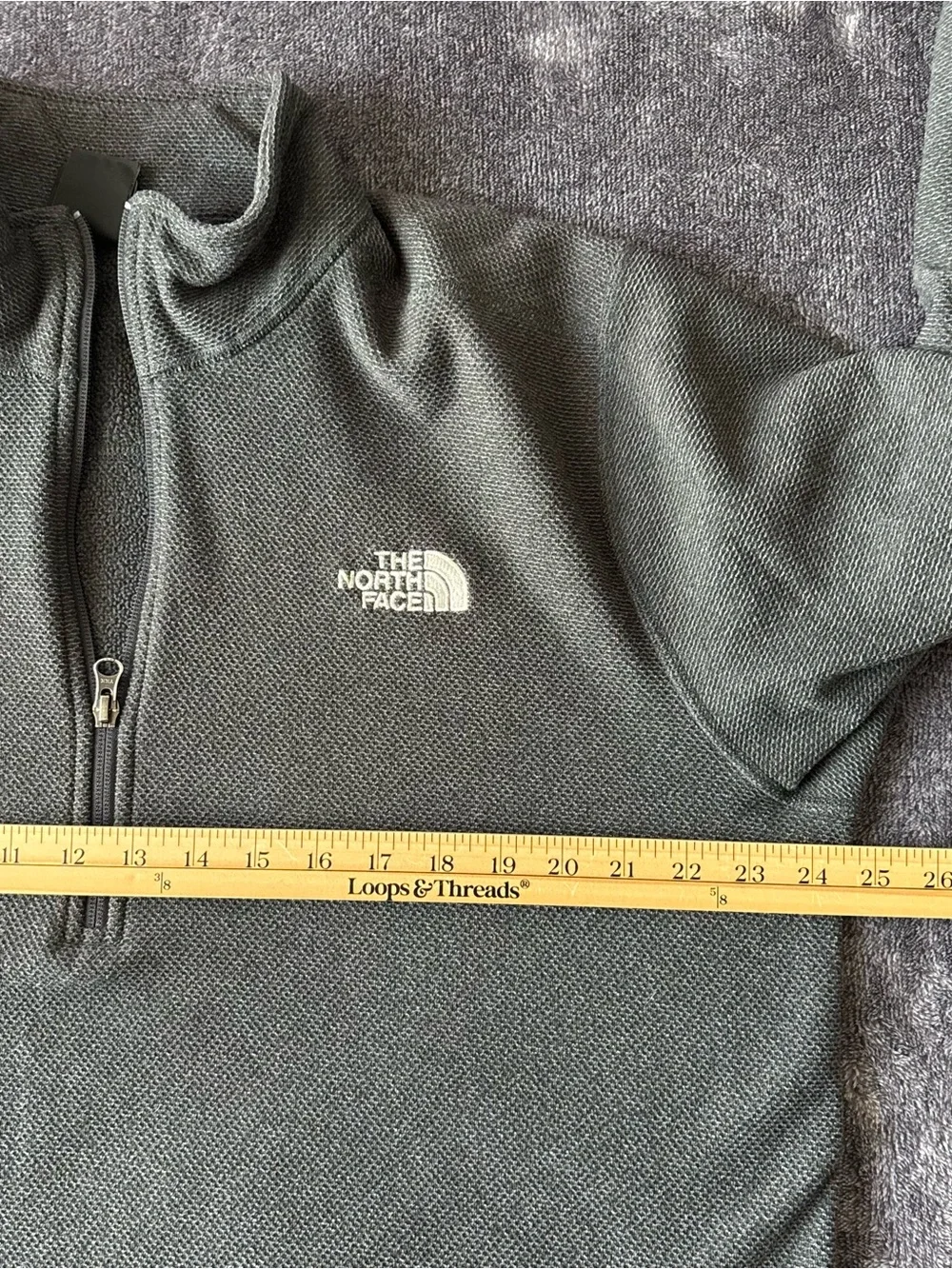 The North Face Men's Gray 1/4 Zip Textured Pullover Sweater XL Outdoors
